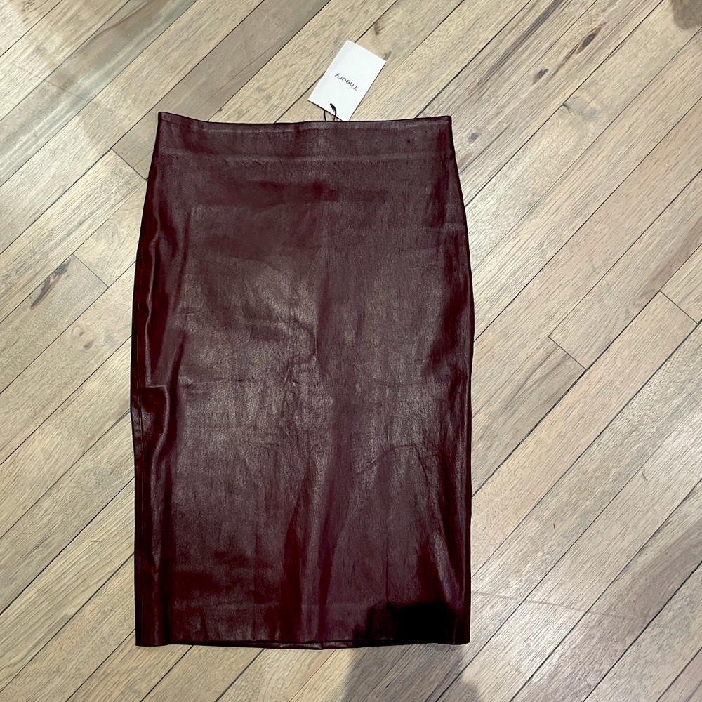 Theory Leather Pencil Skirt (NWT)